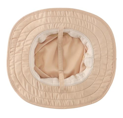 Connectyle Kids Sun Hat for Boys Girls Wide Brim Bucket Hat UPF 50+ Sun Protection Hat Breathable Summer Beach Hat - color: Khaki