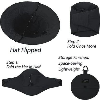 Women Quick Dry Packable Fishing Hat Summer Outdoor Lightweight Hiking Sun Hat with Detachable Chin Strap Medium