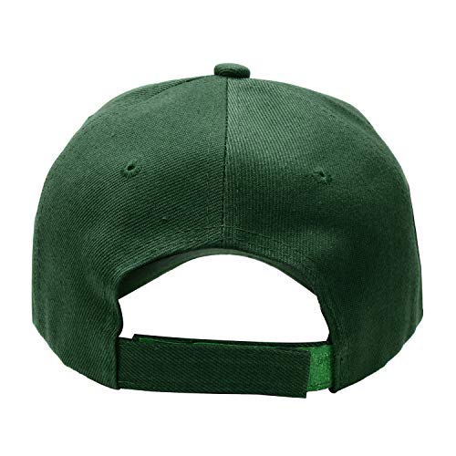 Falari Wholesale Bulk Lot 12-Pack Baseball Cap Adjustable Size Plain Blank Solid Color - color: Hunter Green