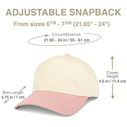E BY ELIDAN Two Tone A-Frame Trucker Hat, 5-Panel Blank Baseball Snapback - color: Stone Mauve
