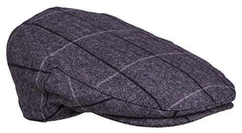 Kenny K Flat Cap Hat for Newsboy Driving Fisherman Golf Ivy Gastby Cabbie FC200 Wool Blend, Lined - color: Charcoal E, size: Small-Medium