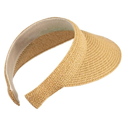 UPF 50+ Paper Braid Clip On Visor - color: Toast Brown
