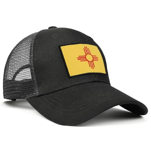 Embroidered State Flag Trucker Hat Mesh Adjustable Snapback Baseball Cap for Men Women - color: New Mexico