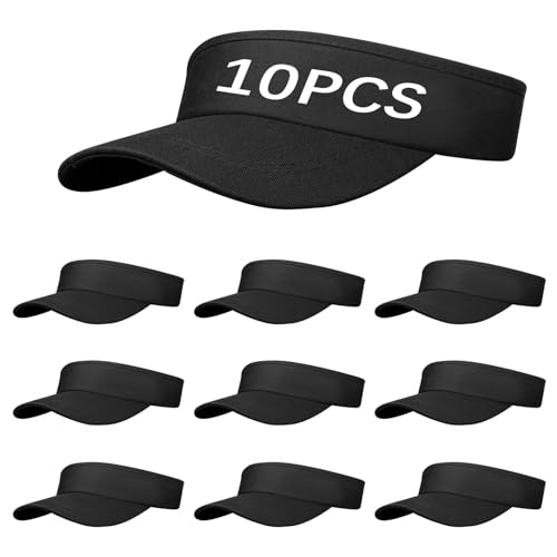 Adjustable Sport Sun Visor Hats Bulk Solid Color Blank Golf Cap Anti Ultraviolet for Beach Tennis Baseball - color: Black
