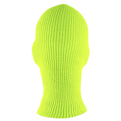 Super Z Outlet Knit Sew Acrylic Outdoor Full Face Cover Thermal Ski Mask One Size Fits Most - color: Neon Yellow