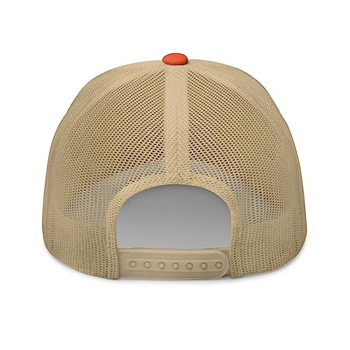 NG Boat Bring Out Ass and Titties Curved Bill Trucker Hat Mid Crown Adjustable Funny Adult Humor Cap - color: Rustic Orange/ Khaki