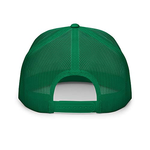 NX Upside Down Tampa Embroidered Flat Bill Trucker Hat High Crown Snapback Cap - color: Kelly/ White/ Kelly
