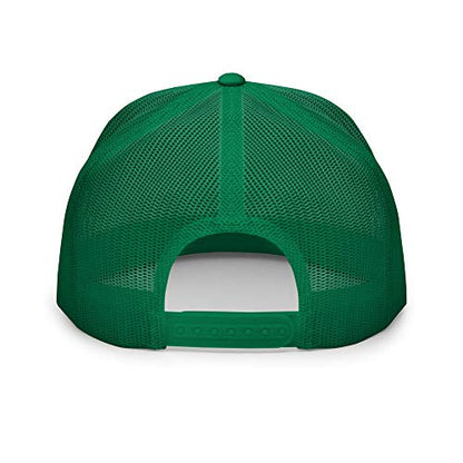NX Upside Down Tampa Embroidered Flat Bill Trucker Hat High Crown Snapback Cap - color: Kelly/ White/ Kelly