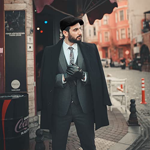 DOOVID Men's Newsboy Cap Retro Classic Beret Ivy Irish Gentleman Hat Cabbie Flat Cap - color: 1 Pair Royal Blue