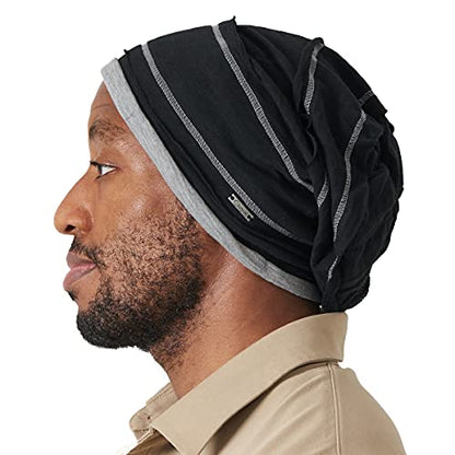 CHARM Slouchy Cotton Summer Beanie Hat - Mens Soft Lightweight Knit Womens Baggy Slouch - color: Black
