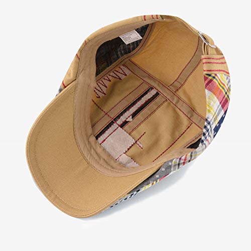 MOACC M Men Beret Hat Cotton Buckle Adjustable Newsboy Hats Cabbie Gatsby Cap - color: Hat-t1-beige(red Line)