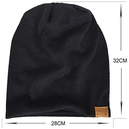 VECRY Men's Slouch Beanie Skull Cap Long Baggy Hip-Hop Winter Summer Hat - color: Claret