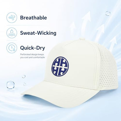 HH HOFNEN Quick Dry Baseball Cap Mesh Snapback Hat Golf Ball Cap Men Women - color: Beige