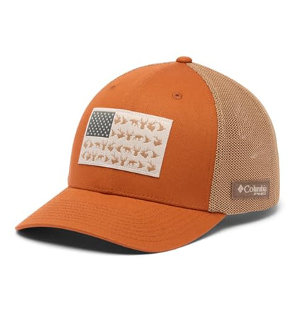 Columbia Unisex PHG Game Flag Mesh Ball Cap - color: Cedar/Hunting Flag, size: XX-Large