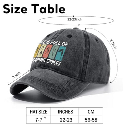 Fishing Adjustable Cotton Baseball Cap, Funny Trucker Hat Gift for Men Women Grandpa Dad Fishing Lover Fisherman - color: K