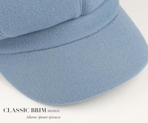 Sumolux Women Beret Newsboy Hat French Cap Classic Winter - color: Denim Blue