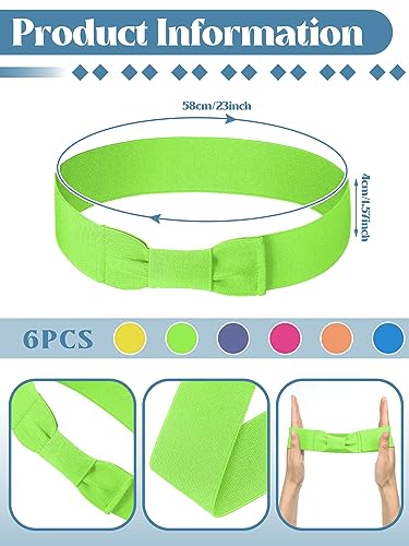 Tigeen 6 Pcs Bowknot Hat Band for Women Cowboy Panama - color: Bright Colors