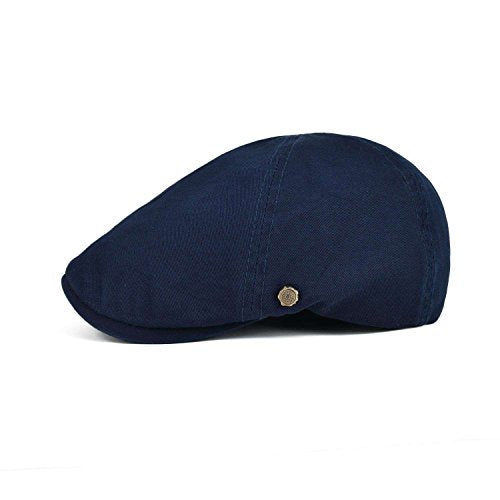 VOBOOM Cotton Flat Cabbie Hat Gatsby Ivy Irish Hunting Newsboy Cap - color: Navy