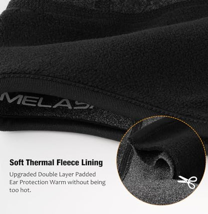 MELASA Winter Helmet Liner Skull Cap with Glasses Slots - color: Light Gray