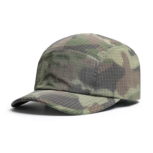 Camouflage Short Brim Baseball Caps Mens Quick Dry Unstructured Breathable Cap 5 Panel Ultra-Thin Umpire Hats K516 - color: Green