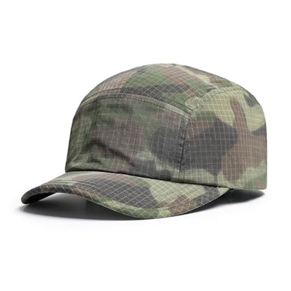 Camouflage Short Brim Baseball Caps Mens Quick Dry Unstructured Breathable Cap 5 Panel Ultra-Thin Umpire Hats K516 - color: Green
