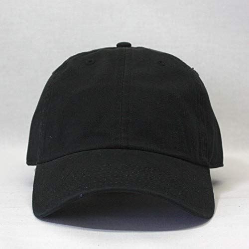 The Vintage Year Combed Cotton Unstructured Soft Crown Adjustable Dad Hat Baseball Cap - color: Soft Black