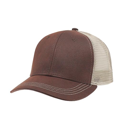 Heavy Washed Coated Canvas Wax-Look Adjustable Low Profile Men Women Baseball Cap - color: Maroon/Khaki