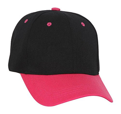 TOP HEADWEAR 12-Pack Adjustable Baseball Hat - color: Black/Pink