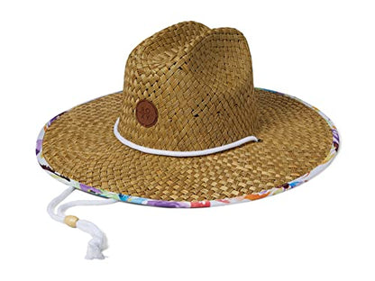 Roxy Womens Pina to My Colada Straw Hat - color: Snow White Pualani Combo 231, size: Small-Medium