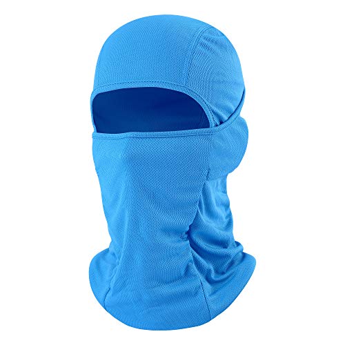 Balaclava Face Mask Adjustable Windproof UV Protection Hood - color: Light Blue