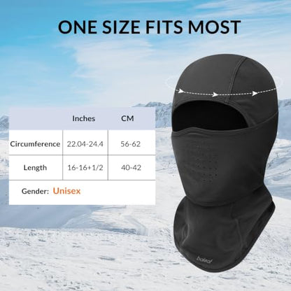 baleaf Balaclava Ski Mask Warm Winter Face Mask with Neck Gaiter - color: Black