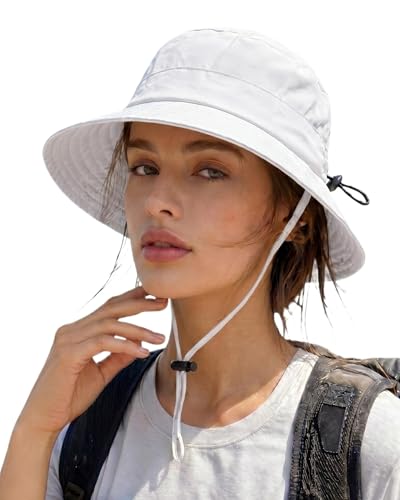 Waterproof Bucket Hat UPF50 Quick Dry Sun Hat for Men Women Lightweight Hiking Fishing Cap Foldable Packable Outdoor - color: White