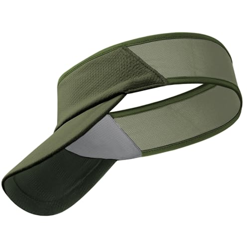 Sports Sun Visors Hat Women Men,Lightweight Cooling Stretchy Visor - color: 1-army Green