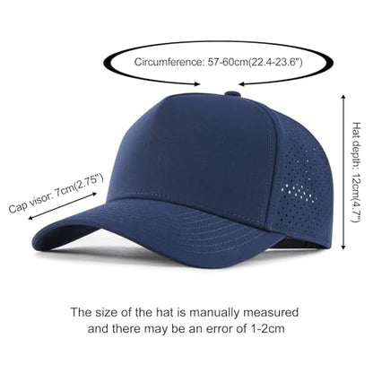 BOTVELA Men Adjustable Snapback Laser Cut Mesh Baseball Cap - color: Navy