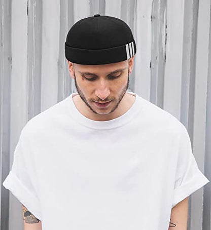 Glamorstar Dome Brimless Hats for Women Men Sailor Docker Beanie Cap Hip Hop Hats - color: Black Camo