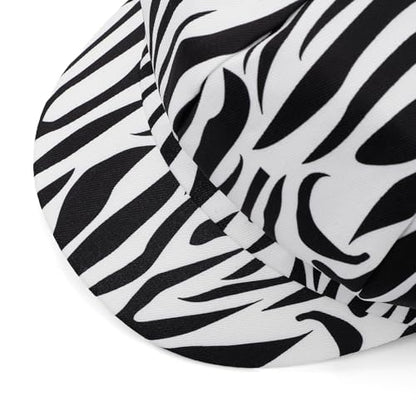 Newsboy Cabbie Baker boy hat Beret Cap for Women Pageboy Visor Paperboy Hat Sailor Fiddler Hat Adjustable - color: White Zebra
