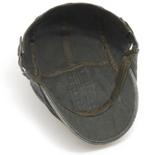 Initlove Mens Newsboy Cap Washed Beret Ivy Hat Flat Hats for Cabbie Driving - color: B Green