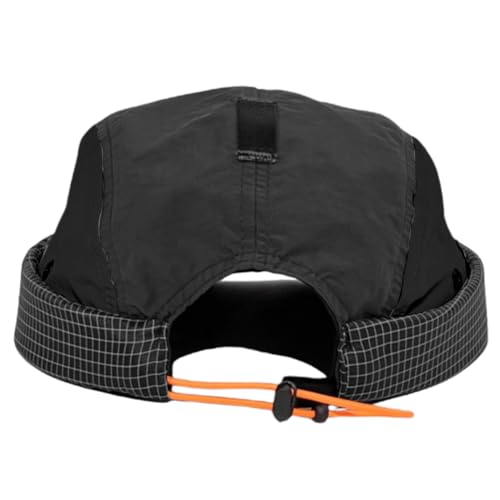 Retro Docker Cap - Quick Dry Sailor Hat with Vintage Stitching, Street Hip Hop Design for Men & Women Outdoor Style - color: Black