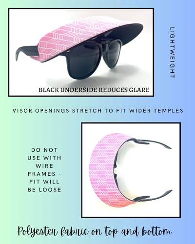 Visor ATTACHES to Sunglasses, EVA Foam, Unisex - color: Seafoam / Pink Arrows / Black Set