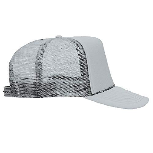 OTTO Polyester Foam Front 5 Panel High Crown Mesh Back Trucker Hat - color: Gray