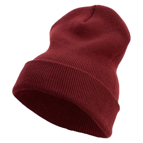 e4Hats.com 12 inch Cuffed Knit Long Beanie - color: Maroon