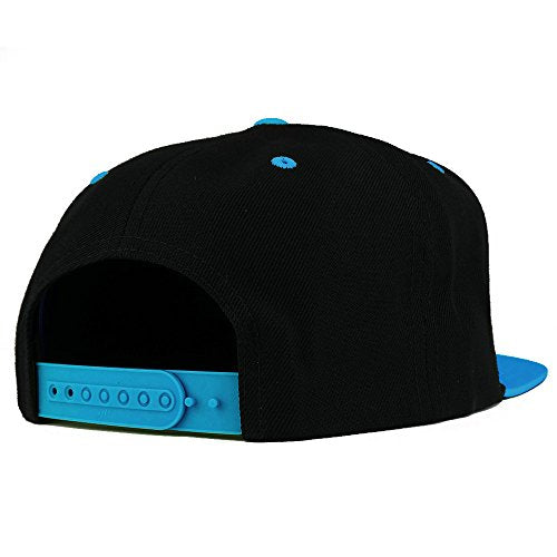 Trendy Apparel Shop Queen Embroidered Flat Bill 2-Tone Ball Cap - color: Black Teal