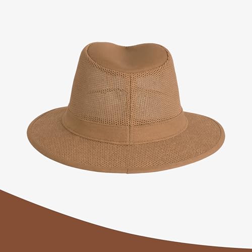 Henschel Hats Safari Breezer Hat - Wide-Brim Sun Hat for Men with Mesh Composition - color: Khaki, size: XX-Large