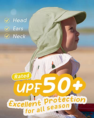 FURTALK Baby Sun Hat UPF 50+ UV Ray Sun Protection Cotton Toddler Hats for Boys Girls - color: Green, size: 6-24 Months