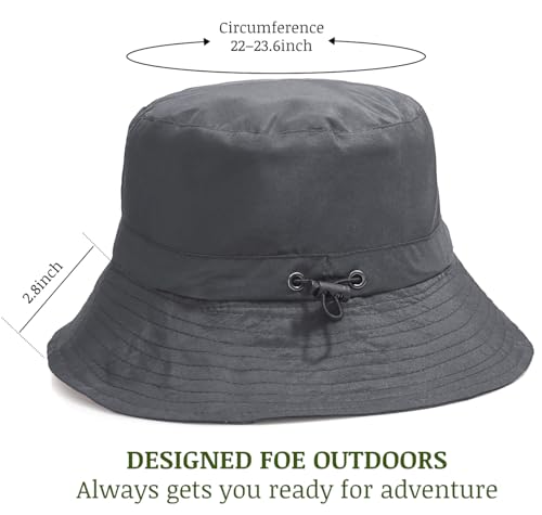 Unisex Waterproof Foldable Bucket Hat Packable Sun Cap for Hiking - color: Dark Gray