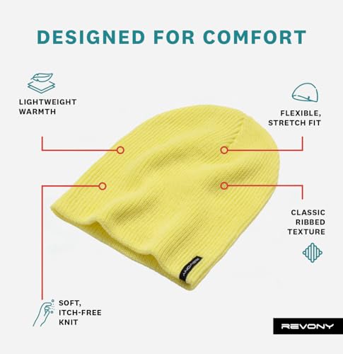 Essential Knit Beanie – Soft, Lightweight Comfort in Fun Colors - color: Banana
