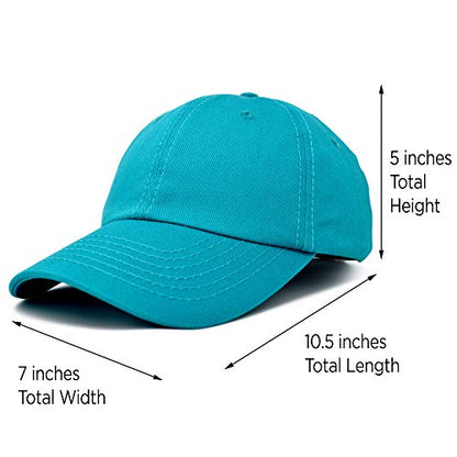 DALIX Baseball Cap Dad Hat Plain Men Women Cotton Adjustable Blank Unstructured Soft - color: Teal
