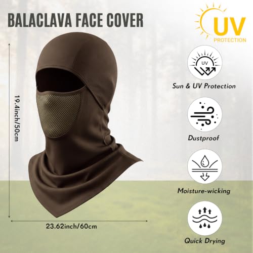 Face Balaclava Neck Cover Cooling Ice Silk Ski Mask - color: Army Green