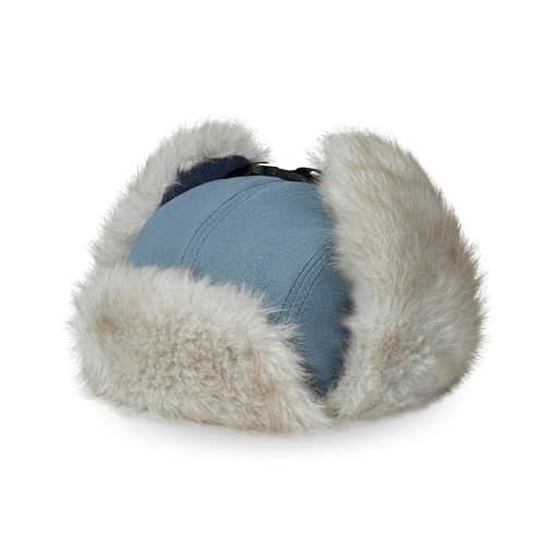 Croogo Trapper Hat Winter Hats for Men Trooper Russian Warm Hat with Ear Flaps Women Ushanka Fur Hat Windproof Ski Hat - color: Pl2510-lightblue