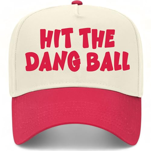 Hit The Dang Ball V2 Hat - color: Red/Natural